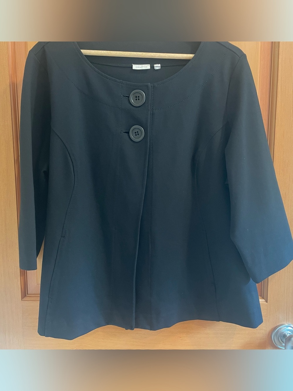 Semantiks Women's Black Button-Front Blazer Jacket